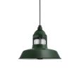 12" Sydney LED, 300-Dark Green, RIB-Ribbed Glass, CSB-Black Cloth Cord