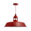 18" Sydney LED, 400-Barn Red, RIB-Ribbed Glass, CRZ-Red Chevron Cord