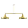 Union 2-Light, 997-Natural Raw Brass, 18" Arms, 18" Stem