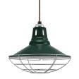14" Aero Vented, 300-Dark Green, Narrow Slot Vents, Wire Cage, 975-Galvanized, CSBB-Black & Brown Cloth Cord