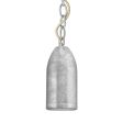 Bullet Chain Hung LED Pendant, 975-Galvanized, CSGW-Gold & White Cloth Cord