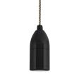 Bullet Cord Hung LED Pendant, 100-Black, CSBG-Black & Gold Cloth Cord