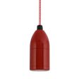 Bullet Cord Hung LED Pendant, 400-Barn Red, CSRW-Red & White Cloth Cord