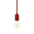 Downtown Minimalist Stem Mount Pendant, 400-Barn Red, Edison-Style Victorian Bulb