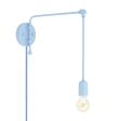 Downtown Swing Arm Sconce, 715-Delphite PTMP, G67 Arm, Nostalgic Edison Style 1890 Era Bulb, CSUW-Blue & White Cloth Cord
