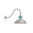 12" Sydney LED, 975-Galvanized, Guard in 390-Teal, RIB-Ribbed Glass, G15 Gooseneck Arm