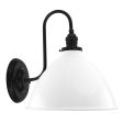 10" Gladstone Dome Shade Sconce, 200-White, Mounting in 100-Black, No Switch
