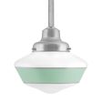 Primary Schoolhouse LED, 975-Galvanized, Large Glass, Single Painted Band, 311-Jadite