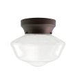 Kao Primary Schoolhouse Flush Mount, 615-Oil Rubbed Bronze, Large Clear Glass