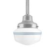 Primary Schoolhouse LED, 975-Galvanized, Small Glass, Double Painted Band, 715-Delphite
