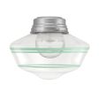 Primary Schoolhouse Flush Mount Light, 975-Galvanized, Triple Painted Band, 311-Jadite
