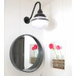 Primary Schoolhouse Gooseneck Light, 100-Black, Small Opaque Glass, Double Stripe, G11 Gooseneck Arm | Photo Courtesy of MD Haney & Company