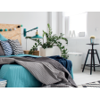 Sinclair Swing Arm Sconce, 390-Teal, Brass Socket with Knob Switch, Arm in 390-Teal, CSBW-Black and White Cloth Cord