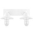 Industrial Guard LED Double Vanity Light, 200-White, WGG-Wire Guard, RIB-Ribbed Glass