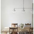 Primary Schoolhouse 3-Light Chandelier, 975-Galvanized, Small Clear Glass, No Painted Band