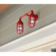 Double Market Industrial Guard Sconce, 400-Barn Red, No Shade, TGG-Heavy Duty Cast Guard, RIB-Ribbed Guard
