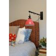 8" Gladstone Swing Arm Sconce, 470-Watermelon, 100-Black Arm Finish, CSBW-Black & White Cloth Cord, UK-Black Socket with Knob Switch | Photo Courtesy of Homeowner (Beaufort, South Carolina)