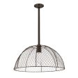Chicken Wire Stem Mount Pendant Light, 615-Oil-Rubbed Bronze, Nostalgic Edison-Style 1890 Era Bulb