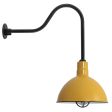 14" Wilcox, 550-Porcelain Yellow, CGG-Standard Cast Guard, CLR-Clear Glass, G24 Gooseneck Arm, 100-Black