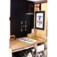 Sinclair Swing Arm Sconce, 100-Black Shade & Arm Finish, CSR-Red Cloth Cord, UK-Black Socket with Knob Switch, 1910 Era 60W Edison Bulb | Photo Courtesy of Old Try (www.theoldtry.com)