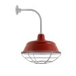 17" Bomber, 400-Barn Red, Wire Cage, 975-Galvanized, G12 Gooseneck Arm, 975-Galvanized