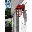 Streamline Industrial Guard Sconce, 400-Barn Red, TGG-Heavy Duty Cast Guard, Flared Shade, RIB-Ribbed Glass | Customer Submission
