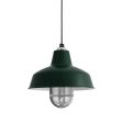 12" Avalon, 300-Dark Green, TGG-Heavy Duty Cast Guard, 975-Galvanized, RIB-Ribbed Glass, SBK-Standard Black Cord
