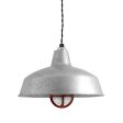 16" Avalon, 975-Galvanized, TGG-Heavy Duty Cast Guard, 400-Barn Red, FST-Frosted Glass, TBK-Black Cotton Twist Cord