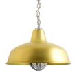 16" Avalon, 997-Natural Raw Brass, Mounting in 975-Galvanized, TGG-Heavy Duty Cast Guard, 975-Galvanized, RIB-Ribbed Glass, CSGW-Gold & White Cloth Cord