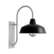 16" Avalon, 100-Black, TGG-Heavy Duty Cast Guard, 975-Galvanized, RIB-Ribbed Glass, G19 Gooseneck Arm, 975-Galvanized