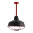 14" Avalon, 100-Black, Wire Cage, 400-Barn Red, Mounting in 400-Barn Red