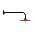 12" Conoco, 400-Barn Red, G8 Gooseneck Arm, 100-Black, Nostalgic Edison-Style 1910 Era 60 Watt Light Bulb