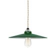 12" Conoco, 307-Emerald Green, TPT-Putty Cotton Twist Cord, Nostalgic Edison-Style 1910 Era 60 Watt Light Bulb