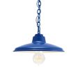 12" Marathon, 700-Royal Blue, CSUW-Blue & White Cloth Cord, Shown with Nostalgic Edison-Style Victorian Era Bulb