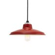 12" Marathon, 400-Barn Red, CSB-Black Cloth Cord, Shown with LED Edison S14 Bulb