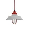 12" Rochester, 800-Industrial Grey, WGG-Wire Guard, 400-Barn Red, CSR-Red Cloth Cord, Top & Canopy in 400-Barn Red