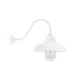 12" Rochester, 200-White, CGG-Standard Cast Guard, FST-Frosted Glass, G11 Gooseneck Arm