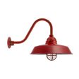 14" Rochester, 400-Barn Red, CGG-Standard Cast Guard, RIB-Ribbed Glass, G15 Gooseneck Arm