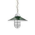 16" Syracuse, 300-Dark Green, CGG-Standard Cast Guard, 975-Galvanized, RIB-Ribbed Glass, CSGW-Gold & White Cloth Cord, Mounting in 975-Galvanized