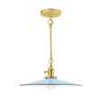 15" Conoco Stem & Loop, 765-Delphite, BK-Brass & Knob Switch, Putty Cotton Twist Cord, Nostalgic Edison-Style Victorian 40 Watt Light Bulb