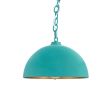 12" Loma, Exterior in 390-Teal, Interior in 995-Natural Raw Copper, Chain in 390-Teal with SWH-Standard White Cord