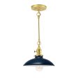 10" Sinclair Stem & Loop, 705-Navy, BK-Brass with Knob Switch, TPT-Putty Cotton Twist Cord, Nostalgic Edison-Style Victorian 40 Watt Light Bulb