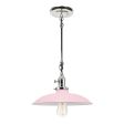 12" Sinclair Stem & Loop, 480-Blush Pink, NK-Nickle with Knob Switch, TBK-Black Cotton Twist Cord, Nostalgic Edison-Style 1910 Era 40 Watt Light Bulb