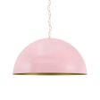 28" Loma, Exterior in 480-Blush Pink, Interior in 930-Painted Aged Brass, CSGW-Gold & White Cloth Cord