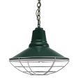 14" Aero LED, 300-Dark Green, Wire Cage, 975-Galvanized, CSBG-Black & Gold Cloth Cord