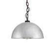 12" Loma LED, 975-Galvanized, Chain in 100-Black with CSBP-Black & Pink Cloth Cord