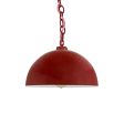 12" Loma LED, Exterior in 400-Barn Red, Interior in 200-White, Chain in 400-Barn Red with CSRW-Red & White Cloth Cord