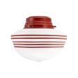 Acorn Flush Mount, 400-Barn Red, Opaque Glass, Five Painted Band, 400-Barn Red