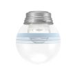 Round Flush Mount, 975-Galvanized, Three Painted Band, 715-Delphite Blue, Shown with G40 Half-Chrome Bulb