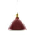 8" Gladstone, 455-Porcelain Cherry Red, Brass Socket with Knob Switch, SWH-Standard White Cord